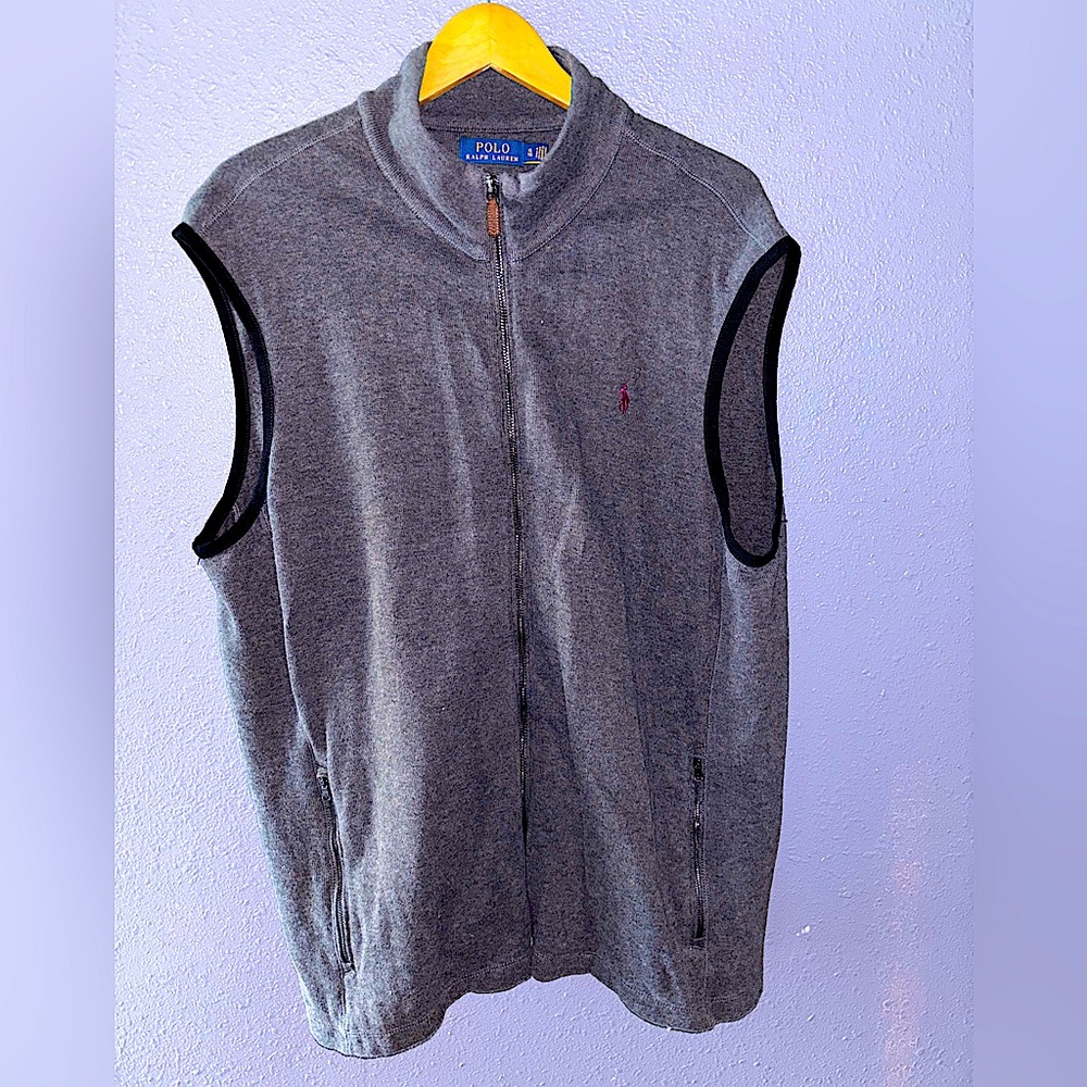 Polo by Ralph Lauren Men's Gray Sleeveless Zip Sweater